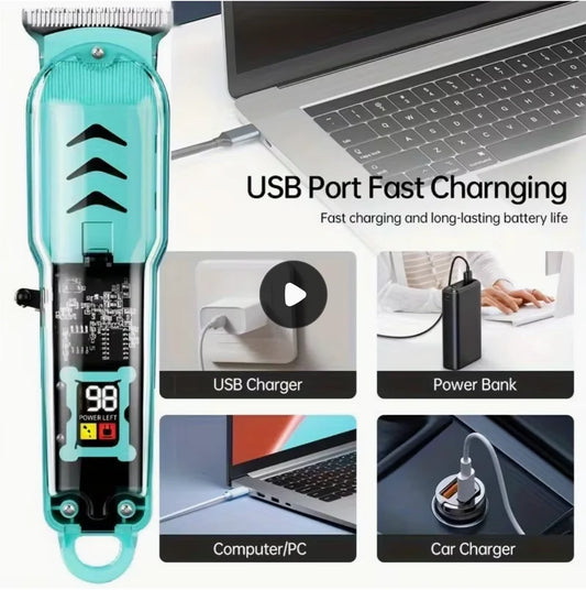 1pc Men'S Hair Clipper, Professional Seamless T-Blade Electric Shaver