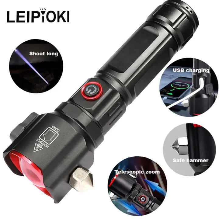 Tactical LED _ZOOM Flashlight -with Hammer Techni Product