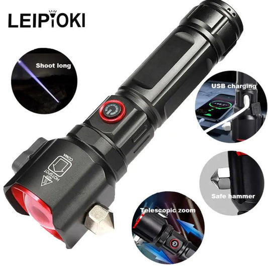 Tactical LED _ZOOM Flashlight -with Hammer Techni Product