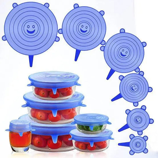 6PCS Silicone Spill Stopper Lid Set Techni Product