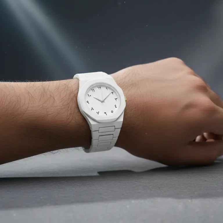 Aura White Wrist Watch – Modern & Elegant Techni Product