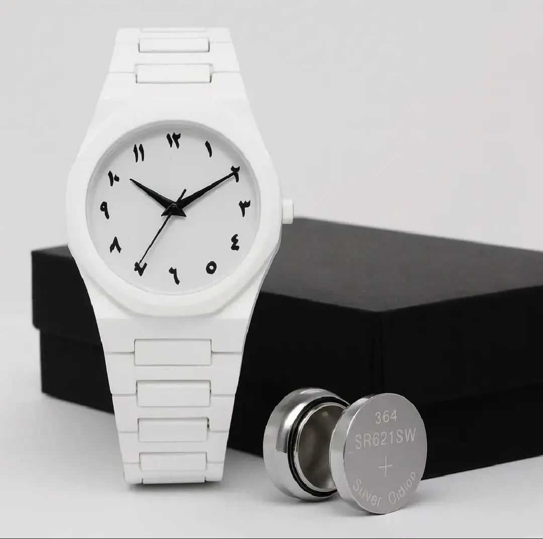 Aura White Wrist Watch – Modern & Elegant Techni Product