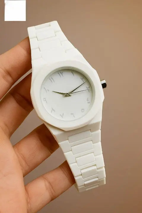 Aura White Wrist Watch – Modern & Elegant Techni Product