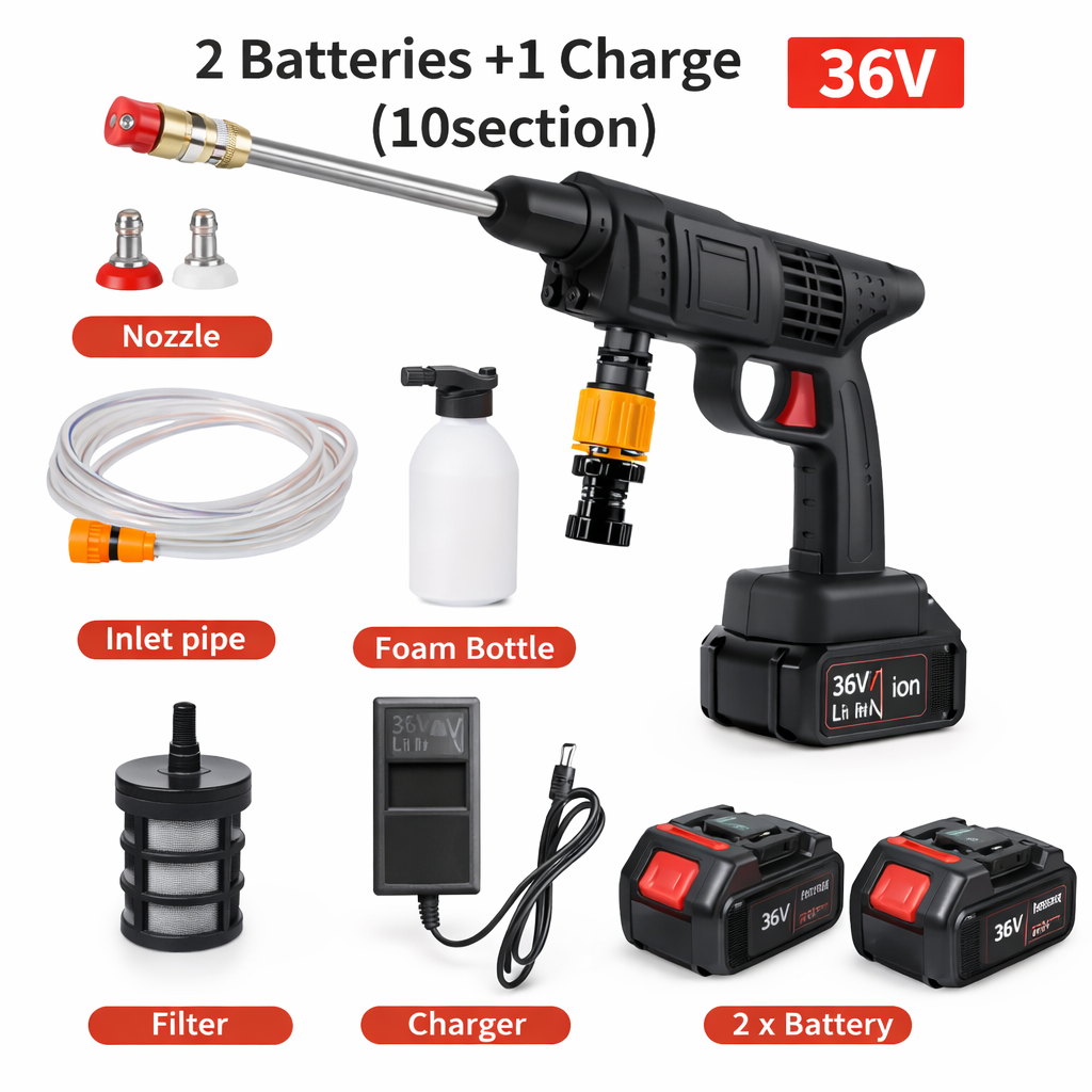 36V Cordless High Pressure Car Wash Gun (2 Batteries)🔥