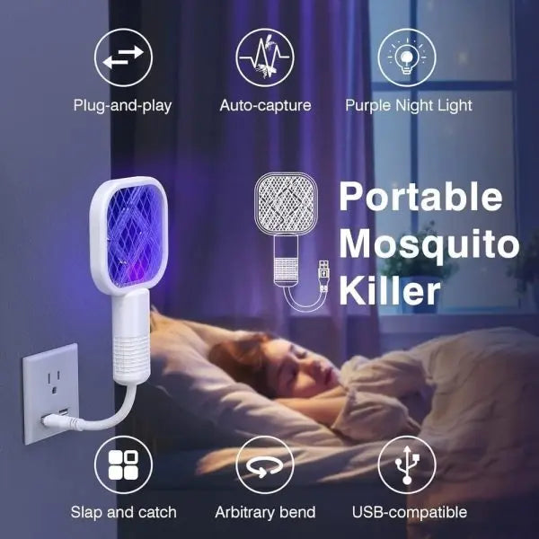 Portable USB Bug Zapper Racket with UV Light Techni Product