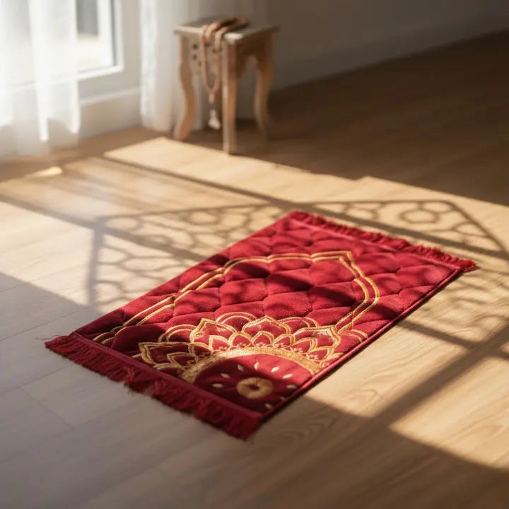 Travel-Friendly Velvet Prayer Mat Techni Product