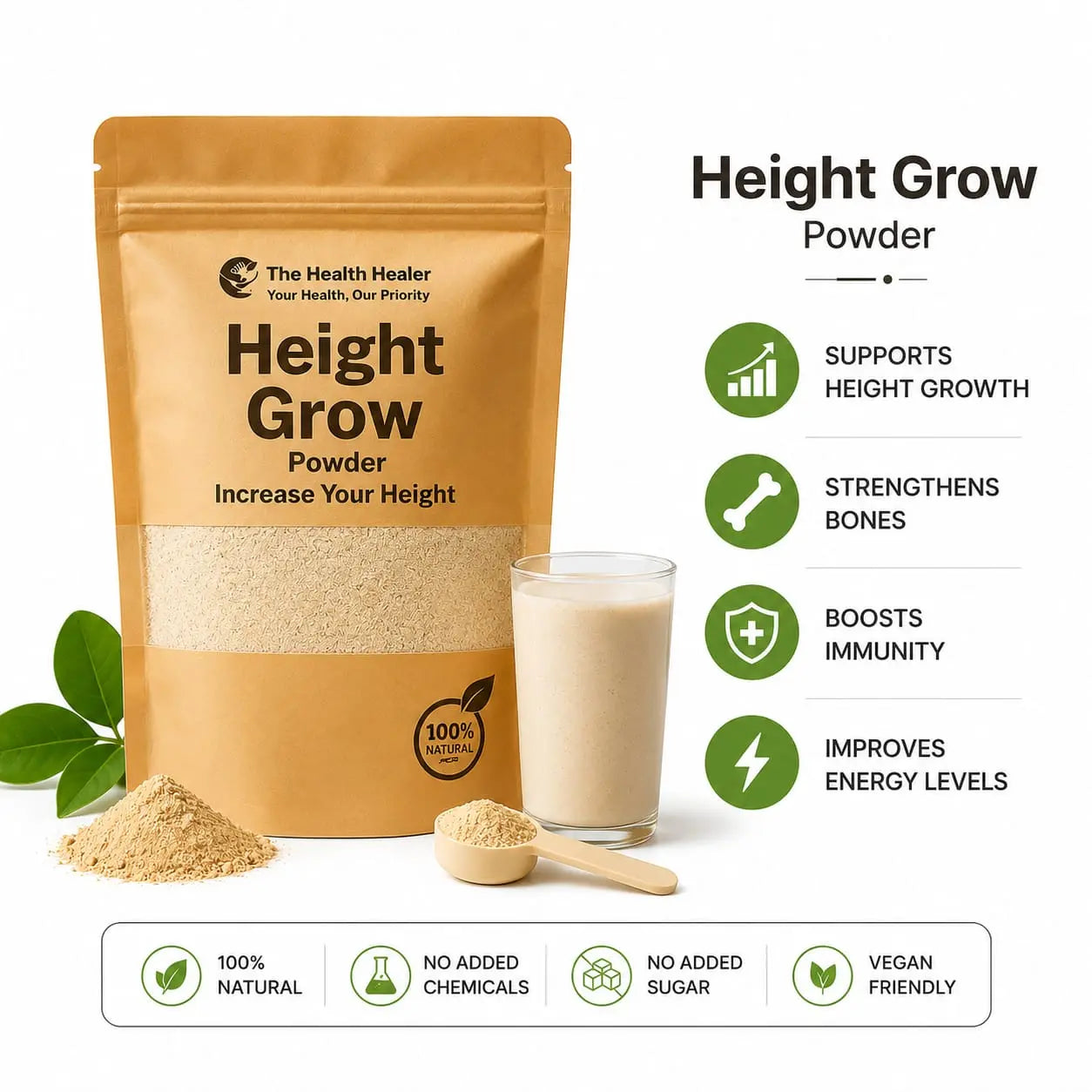 The health Healer Height Grow_ POWDER| Save 66% |  _ 🔥BUY 1 GET 2 FREE🔥 Techni Product