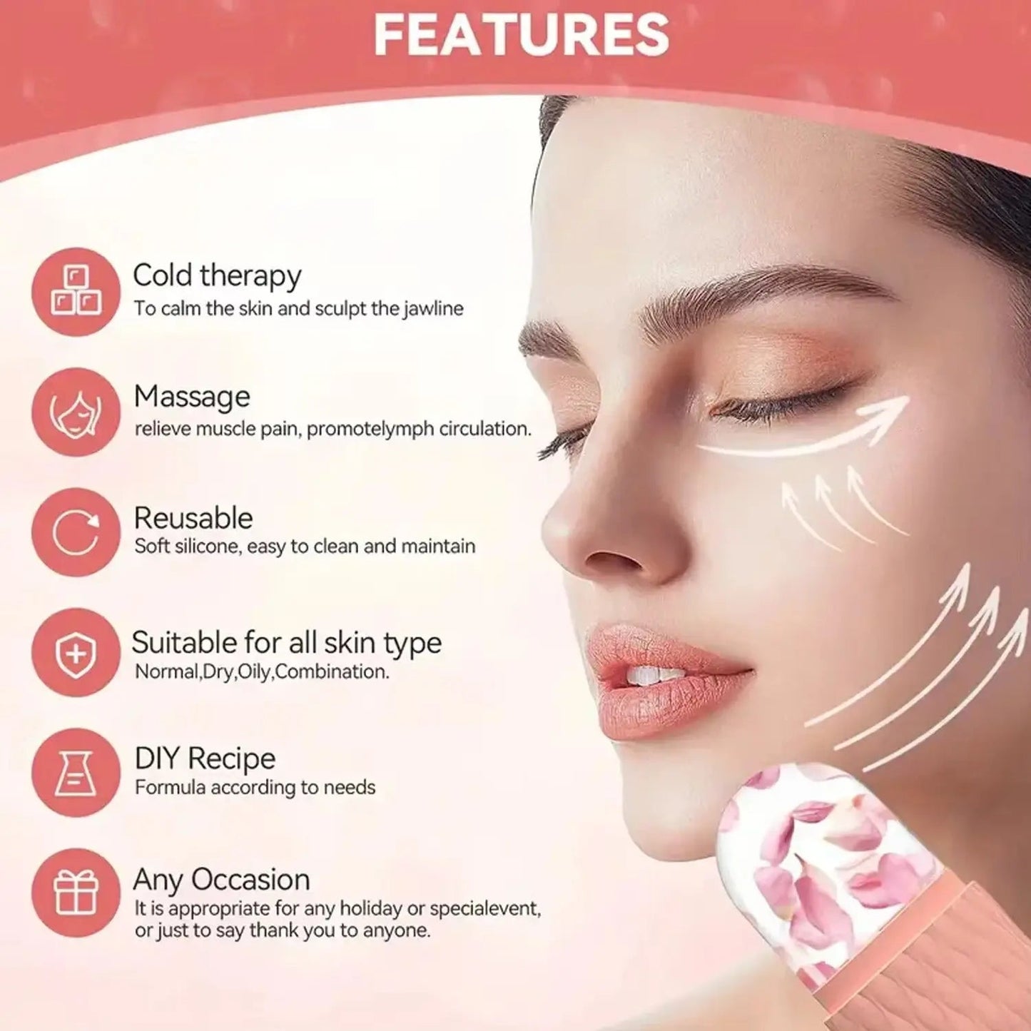 Silicone Ice Cube Facial Roller & Cleansing Scrub Techni Product